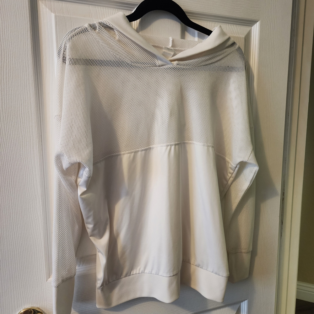White Mesh Hoodie